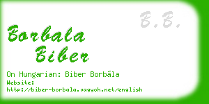 borbala biber business card